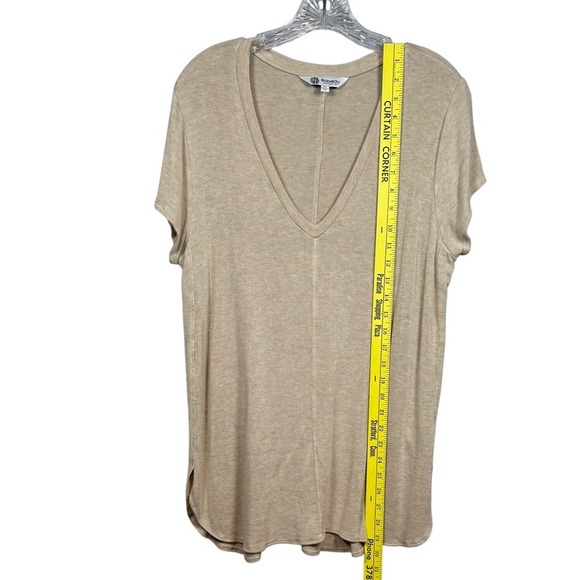 Bobeau Collection Women's Relaxed V-Neck Sweater T-Shirt, Camel T-Shirt, Size XL - Picture 4 of 7